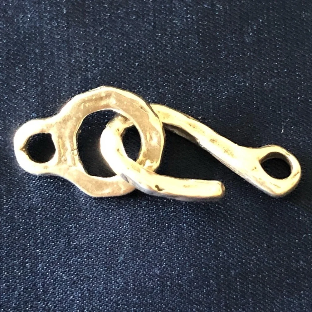 Handmade Artisan Sterling Silver Rustic Hook and Eye Clasp